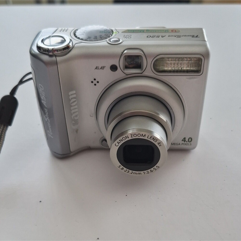 Canon PowerShot A520 Compact Digital Camera 4MP 4x Zoom 1.8in Silver USB